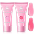 Makartt Hema-Free Poly Nail Gel Set: Sheer & Neon Pink Colors, Strong Builder for Extension Overlay Strengthener 3D Diy, Long-lasting for Nails French Manicures Home Salon-2PCs 30ML