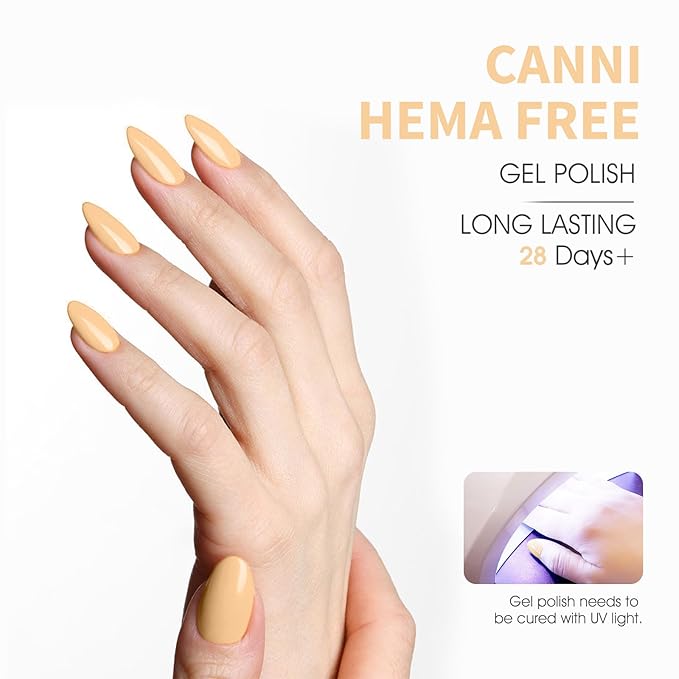 CANNI Pastel Yellow Gel Nail Polish, 1Pcs Pale Light Yellow Gel Polish Color High Gloss Soak Off U V Manicure Salon DIY