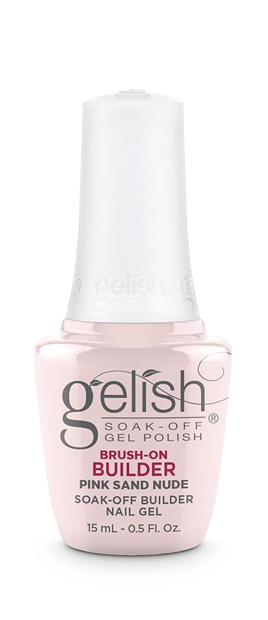 Gelish Brush-On Builder - Professional Soak-Off Gel Polish for Extensions, Overlays, Nail Art, Self-Leveling, HEMA-Free, Vegan, Long-Lasting, UV/LED Cured (Pink Sand Nude)