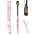 Acrylic Nail Brush Size #18, 100% Pure Kolinsky Nail Art Brushes for Acrylic Application, Sturdy Starry Handle Oval Shaped Nail Design Tools for Professional Manicure DIY, Pink