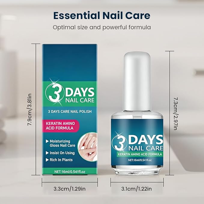 3 Days Nail Care Oil with Keratin, 2026 New Keratin Nail Strengthener, Fast Strengthening and Hydrating for Dry, Weak & Fragile Nails (2pcs)
