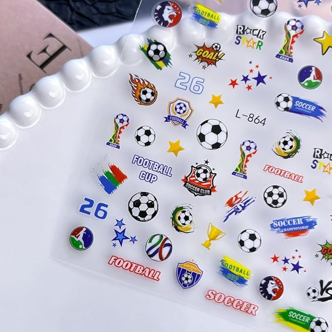 World Cup Nail Stickers Football Soccer Competition Nail Decals Stickers