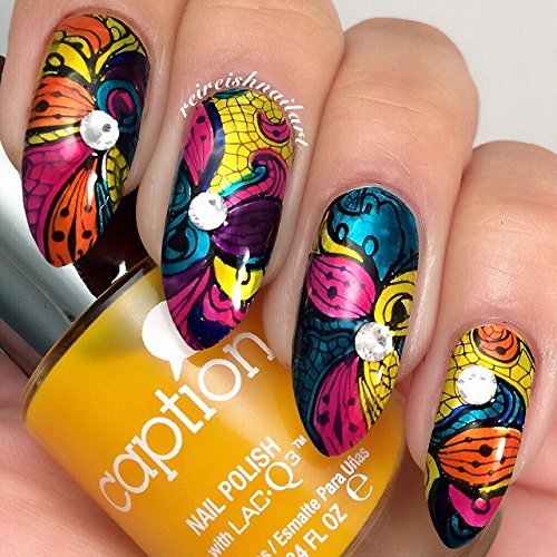 PUEEN 2015 Nail Art Stamping Plate Celebration Collection - LACE BLOSSOM - NEW INVENTION Super Size All You Can Stamp Full Size Stamping Image Plates Manicure DIY (Infinite Images)-BH000475