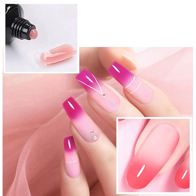 Glow in the Dark Poly Gel Nail Kit, Biutee 5 Colors Neon Poly Nail Extension Gel Builder Gel Manicure Kit for Nail Art Starter Kit