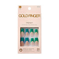 GoldFinger 24 Pcs Press On Nails, Long Square Fake Nails, Blooming French Tip Gel Stick On Extensions, Reusable Full Cover False Nail Kit with Glue, Manicure Stick & File, 7 Day Long Lasting Wear