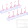 2 Set Nail Holder for Painting Nails, Acrylic Magnetic Base Fake Nail Practice Display Stand for Press on with 100pcs Double-Sided Adhesive Tape Salon Manicure Training Tools Supplies Accessories