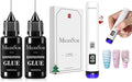 MelodySusie Handheld UV Light for Gel Nails & Gel Nail Glue for Rhinestones & 3D Design - Strong Adhesive (2 * 0.42 Fl Oz)