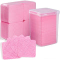 800 PCS Lint Free Nail Wipes,Non-Woven Fabric Nail Cleaning Pads Lash Extensions Glue Cleaning Wipes,accompanied by 1 Empty Pump-Style Bottle Dispenser Nail Care Set (Pink (800pcs))