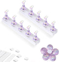 Etercycle Nail Stand Acrylic Nail Art Display Stand Practice Nail Holder for Painting Nails Magnetic Practice Stands with Reusable Putty(Purple)