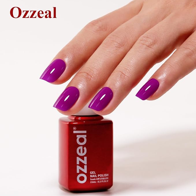 Gel Polish, Rose Purple Gel Nail Polish Soak Off LED UV Art Starter Spring Summer Manicure Salon DIY 0.5 Fl Oz