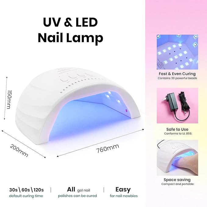 Beetles 37Pcs Gel Nail Polish Kit with Uv Light -25 Colors Gel Polish Set Pink Red Blue Purple Spring Pastel Energetic Moves for Beginners Nails Salon Manicure Tools Gifts for Women Teen Girls