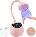 U V LED Nail Lamp, 36W Mini Cordless Gel x Nail Lamp Flash Cure, Auto Sensor Gooseneck Portable USB Gel Nail Dryer U V Light with 3 Timers and LCD Display for Home DIY, ML-10007