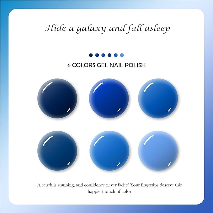 CAMILA ¿ 6pcs 15ml Gel Polish Set Navy Blue Gel Nail Polish Kit Hema Free Tpo Free UV Gel Polish Manicure Salon For Women F Set