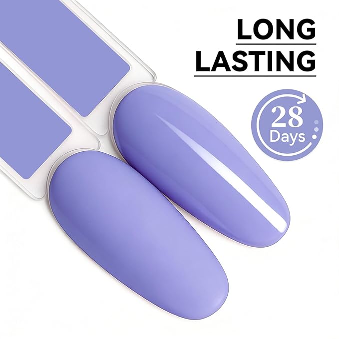 MEGIOR Bright Lilac Gel Nail Polish 0.5 Fl Oz Purple Soak Off UV LED Lamp Light Cure Gel Polish Kit for Salon and Nail Art Starter Manicure DIY at Home