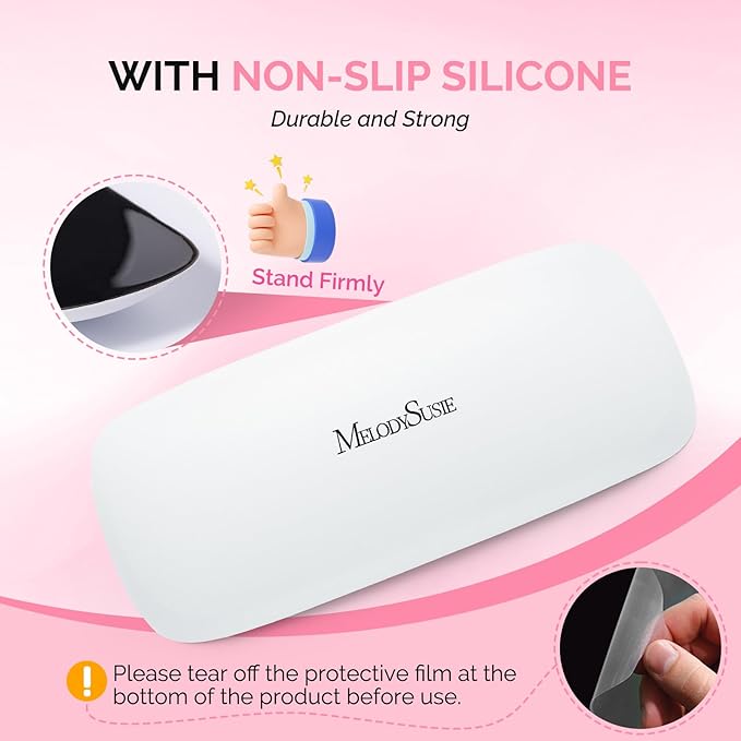 MelodySusie Nail Arm Rest, Portable Manicure Hand Rest, Professional PU Leather Nail Hand Rest Stand for Acrylic Nails, Nail Hand Pillow for Nail Tech Manicurist, Travel Salon Home, White