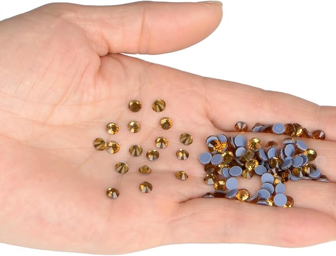 NCB 2880pcs Hotfix Rhinestones Bulk, Clear Rhinestones for Crafts Clothes, Hotfix Crystals DIY Decoration (Crystal Yellow, SS12 3mm)