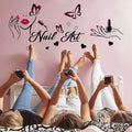 SUPERDANT Nail Art Wall Decor Nails Theme Wall Stickers with Butterfly Decals Nail Salon Stickers for Walls Vinyl Art Decor Gift for Girl Woman Bedroom Dressing Room Decoration