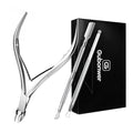 Cuticle Trimmer with Cuticle Pusher and Cutter Cuticle Nippers & Cutter Set, Professional Stainless Steel Cuticle Cutter Manicure Tools For Precise Nail Care Fingernails & cuticle scissors 3 Piece Set