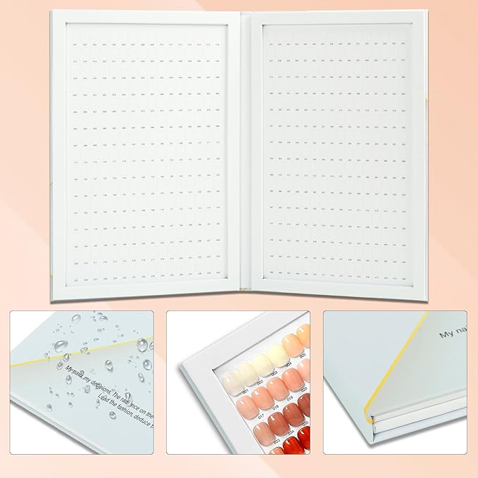 480 Nail Colors Book,Professional Nail Polish Chart Book with 600 Practice Tips & 1-500 Number Labels, Pre-Numbered Slots,Perfect for Salons and Home Use(Starry Sky)