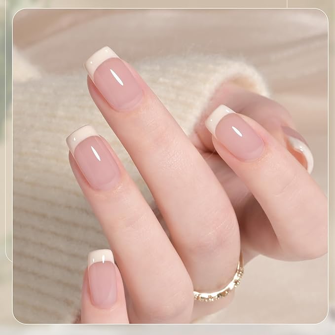 GAOY White Swirl Gel Nail Polish Art Liner, 12ml Nude Color Nail Paint Design with Thin Brush, UV Light Cure for DIY French Manicure at Home