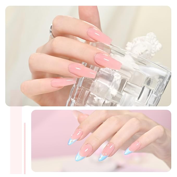 GAOY Poly Gel, 60g Clear Pink Builder Gel Nail Enhancement for Beginner & Professional Salon DIY at Home