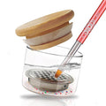Nail Brushes Washing Cup, Dappen Dish with Lid & Mesh Layered Acrylic Nail Brush Cleaner Nail Art Brushes Washer for Nail Sequins Glitter Powder Manicure Brush Clean Cup Nail Tool