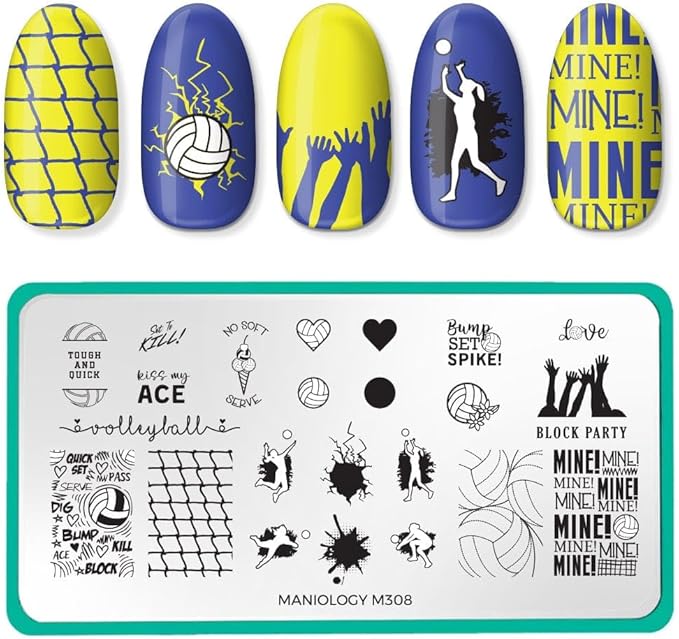 Maniology Game On Nail Stamping Plate Set, Sports-Inspired Manicures and Nail Art Designs