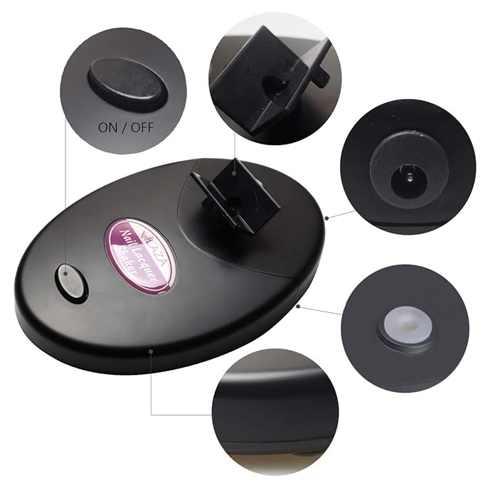 Laza Nail Lacquer Shaker Nails Gel Polish Varnish Adjustable Bottle Shaking Machine Shake Evenly Tools for Nails Art - Black
