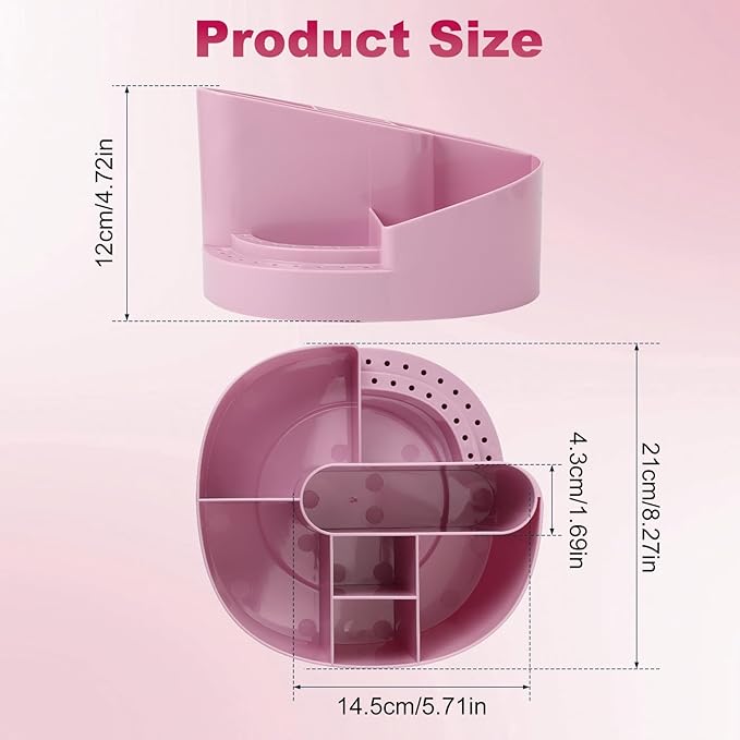 ANGNYA Nail Drill Holder with 7 Compartments & 18 Holes Nail Drill Bit Holder, Professional Nail Desk Storage Organizer Box Case for Nail Station, Salon and Home Use