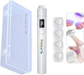 Handheld UV Light with Nail Stamper Head, 3W Portable LED Nail Lamp, Wireless Rechargeable USB Nail Dryer with Silicone Stamper, LCD Display Screen for Fast Curing Home DIY Manicure White