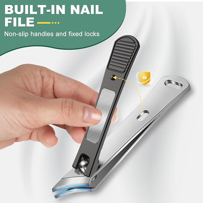 Ingrown Nail Clippers, CLPPNA Slanted Curved Blade Toe Nail Clippers for Ingrown Toenails & Fingernail, Stainless Steel Toenail Clippers Cutter, Angled Nail Clippers for Seniors, Men, Women