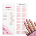 Clear Semi Cured Gel Nail Strips French Tip 20Pcs Dusty Pink UV Gel Nail Stickers Glossy Nails Polish Strips UV/LED Light Needed Self Adhesive Full Polish Nails Wraps for Women