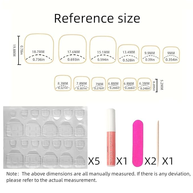 Lamemoria Pre-Design Geled Almond French Tip Press On Toenails,Medium White French Nail Toe Tips, Basic Salon Fake Nail Kit Set With Glue/Tabs/File, 240 PCS