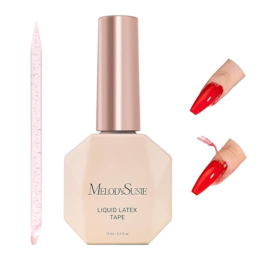 MelodySusie Gel Polish Liquid Latex for Nails Peel off Cuticle Guard for Nail Polish Nail Art Liquid Latex Barrier Protector Manicure Cuticle Protectors with Stick Manicure Home DIY Salon 15ML