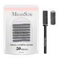 MelodySusie 50 Pcs Nail Drill Bits Small Sanding Bands with 3.1mm Mandrel Bit, 240 Extreme Fine Grit Nail File for Acrylic Nails Gel Manicures and Pedicure, Black