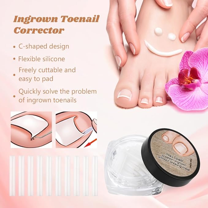 Professional Ingrown Toenail Corrector Set with Correction Strips – Complete Home Pedicure Kit for Men & Women, Non-Slip, Breathable, Pain-Free Relief