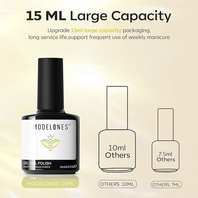 modelones Yellow Gel Nail Polish Pastel Soft Butter Yellow Polish Light Lemon Chiffon Nail Polish Gel Soak Off LED Nail Art Starter Salon Manicure 15 ML