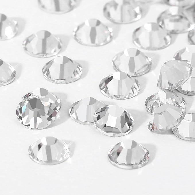 Novani Rhinestones 1440pcs SS10 Glass Rhinestones Crystal Flatback Gemstones for Crafts Nails Makeup Bags and Shoes Decoration（SS10, Crystal Clear）