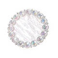 Gel Nail Palette CXUEMH Vintage Resin Nail Art Palette with Pearls, Rhinestones Edge Nail Color Mixer Nail Holder for Painting Nails Nail Art Display Polish Holder Manicure Tool (white (Crystals))