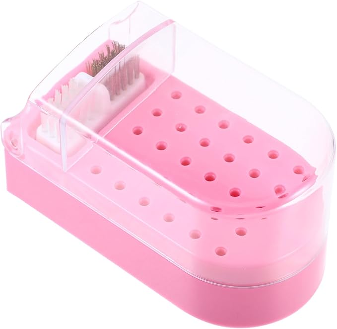Beaupretty Nail Drill Bits Storage Case Clear Plastic Manicure Grinding Head Box Nail Polish Head Holder Manicure Tools Display Box for Nail Salon Supply