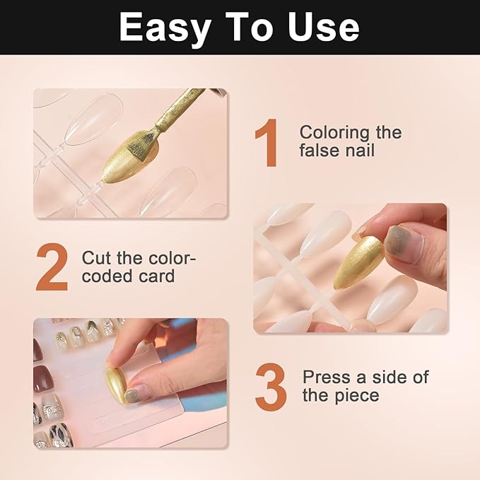 20PCS Nail Display Chart Nail Color Card Nail Tips Display Board Nail Polish Swatch Practice and Nail Polish Color Display Total 480 Almond Tips