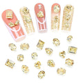 DONGZHOU 72pcs Mix Shape Nail Art Rhinestone,7 Styles Glass Nail Rhinestones Pointback Nail Gems Shiny 3D Nail Charms for Nail DIY Decorations Crafts,Golden Shadow