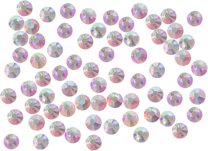 144PCS Art Nail Rhinestones Non Hotfix Glue Fix Round Crystals Glass Flatback for DIY Jewelry Making with one Picking Pen (ss50 144PCS, Crystal AB)
