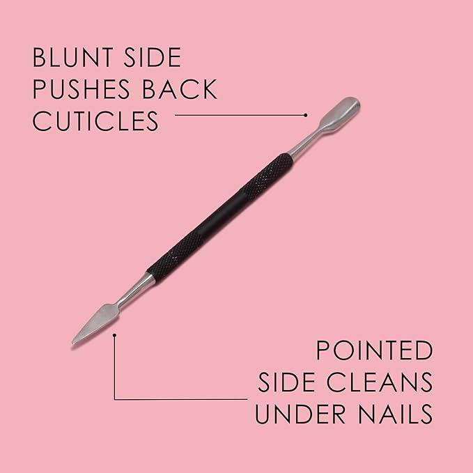 JAPONESQUE Soft Touch Toenail Clipper & Cuticle Pusher Manicure Set for Salon Quality Results, Anti-Slip Grip, Stainless Steel