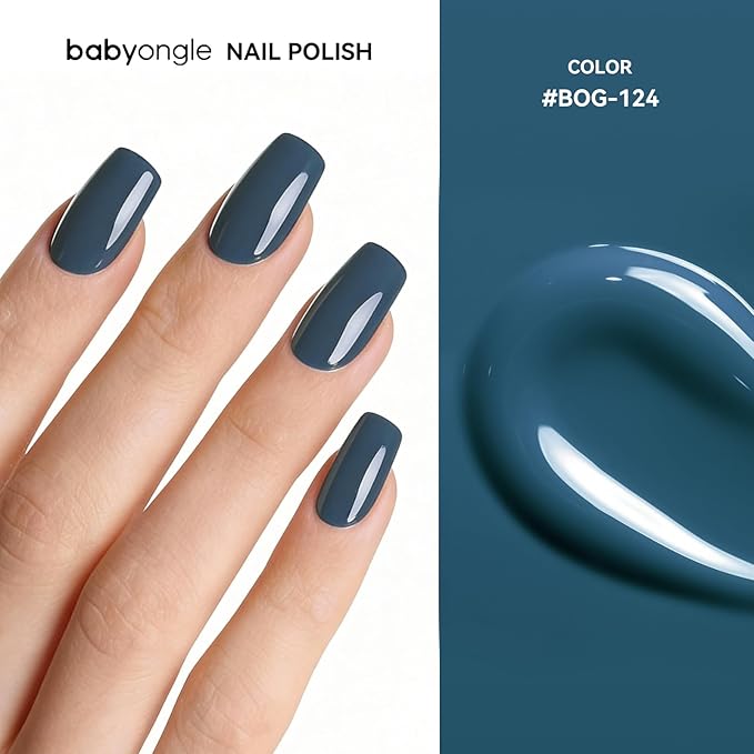Deep Blue Nail Polish, 14 ML Quick Dry Nail Polish for Nail Art DIY Manicure at Home, Chip Resistant Nail Lacquer for Nail Art Varnish, Long Lasting, BOG124