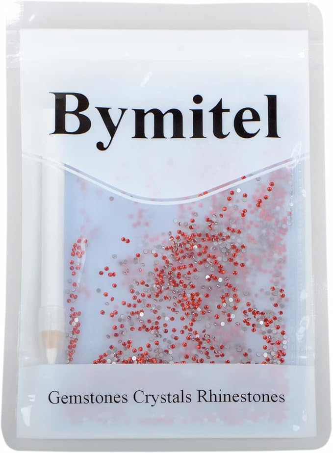 2880PCS Art Nail Rhinestones Non Hotfix Glue Fix Round Crystals Glass Flatback for DIY Jewelry Making with one Picking Pen (ss3 2880pcs, Siam)