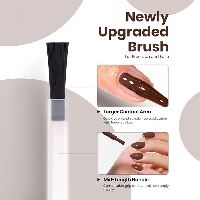 Beetles Dark Brown Gel Polish Winter, 1 PC 8ML Hame Free Mocha Coffee Brown Color Polish Nail Gel Colorful Bottle Coffee o'Clock Soak Off UV Nail Art Manicure Gift for Women