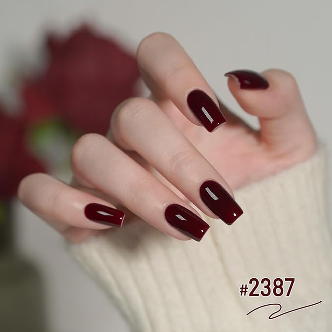 GAOY 16ml 6 Colors Red Gel Nail Polish Set, Bright Burgundy Crimson Glitter, Soak Off UV Light Cure Gel Polish for Salon and Nail Art DIY at Home, Red Onyx