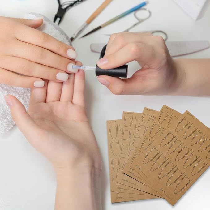 Nail Art Practice Paper Cardboard,Blank Nail Art Training Cards with Reusable Clear PVC Board,Nail Drawing Board for Home DIY Beginner Manicure Nail Swatches,12 Pieces