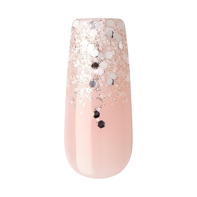 KISS Classy, Press On Nails, Nail glue included, 'Stunning!', French, Long Size, Square Shape, Includes 30 Nails, 2g Glue, 1 Manicure Stick, 1 Mini file